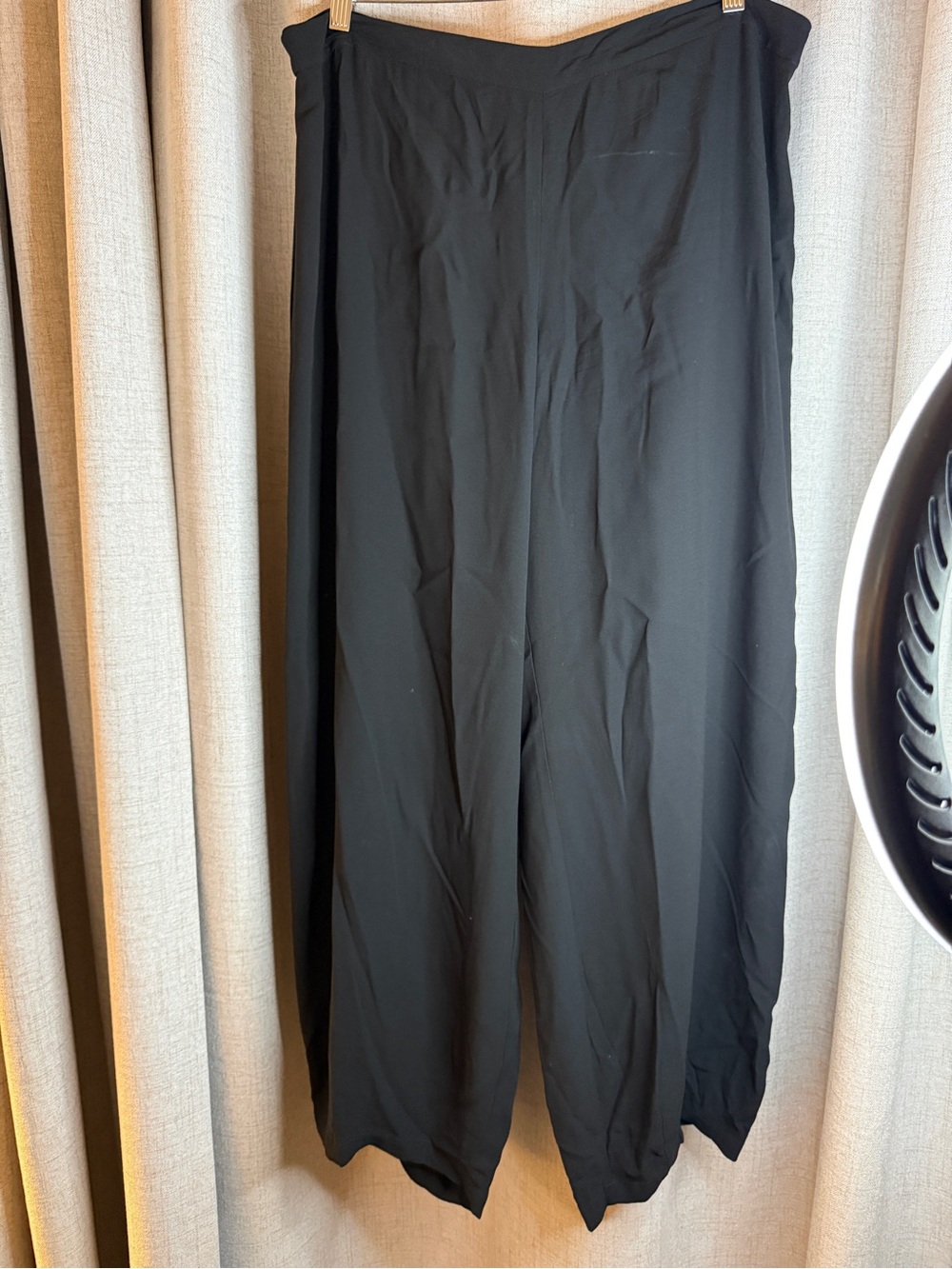 Eileen Fisher Black Wide-Leg Pull-On Pants
